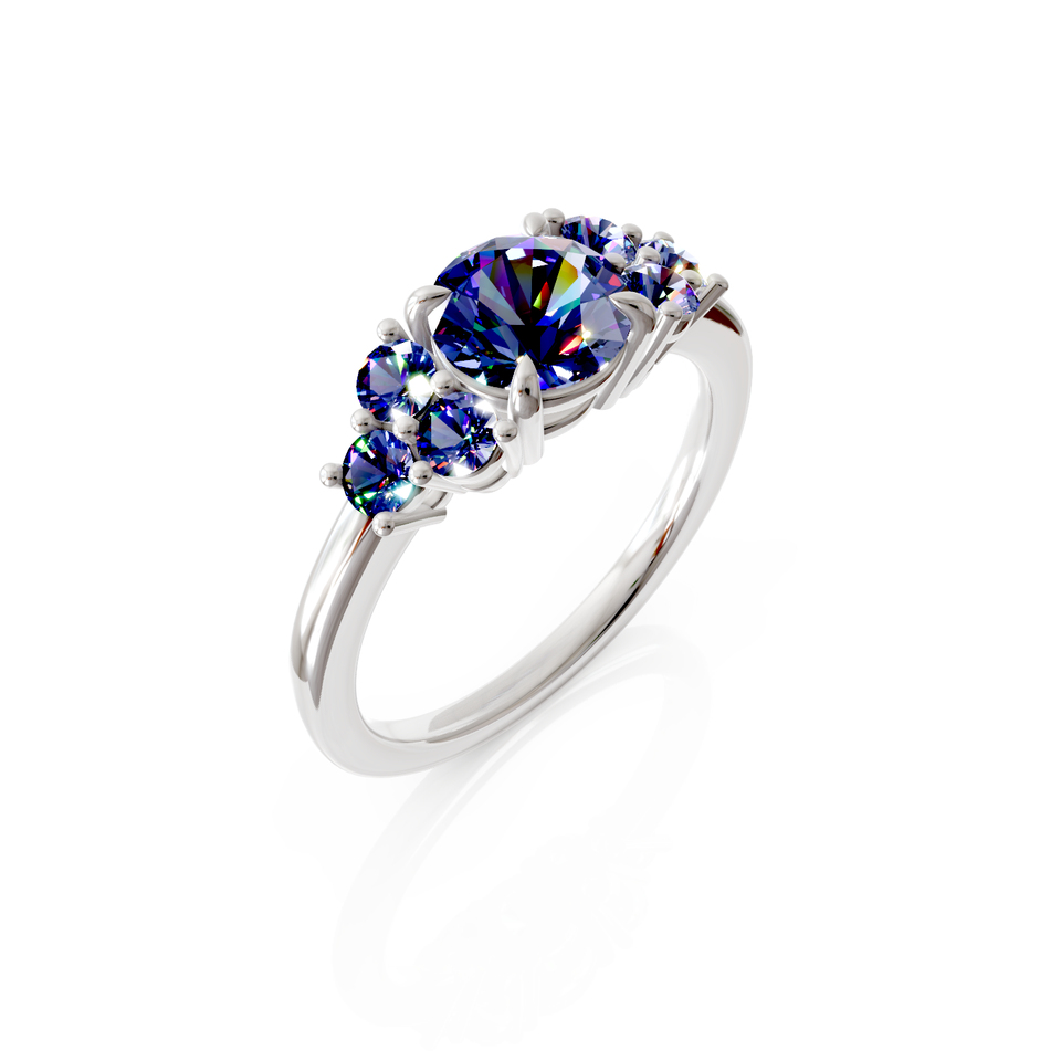 seven stone engagement ring
