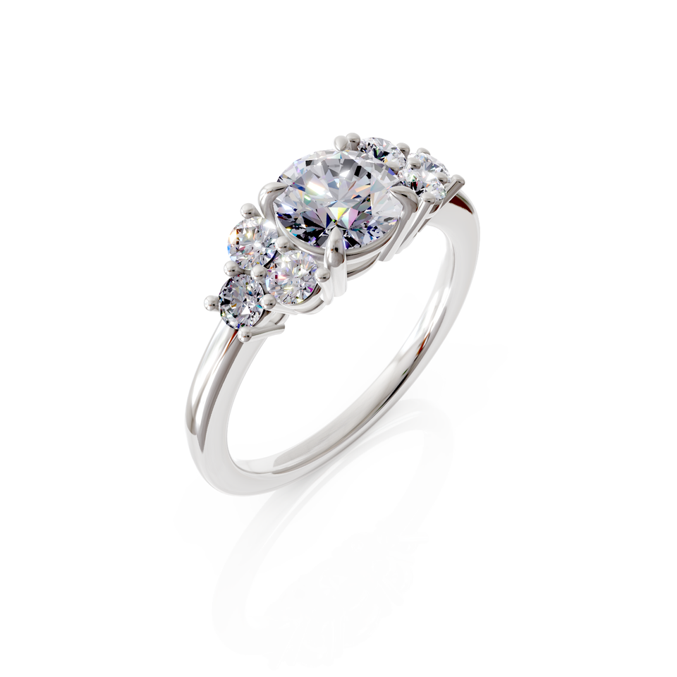 seven stone engagement ring