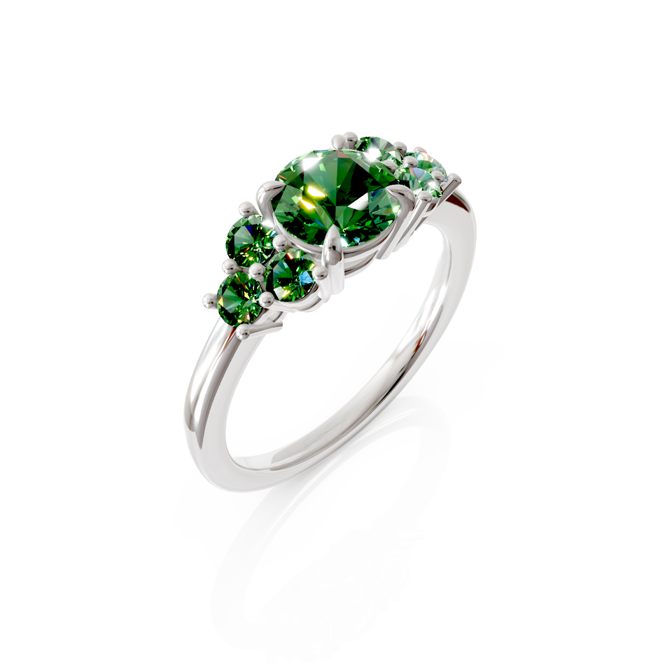 seven stone engagement ring