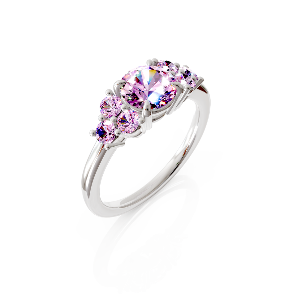 seven stone engagement ring