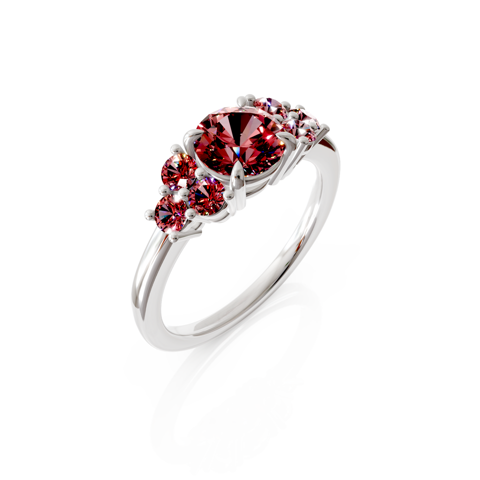 seven stone engagement ring