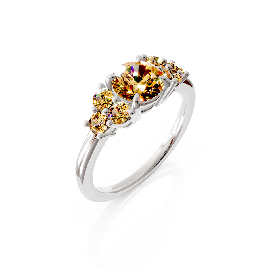 seven stone engagement ring