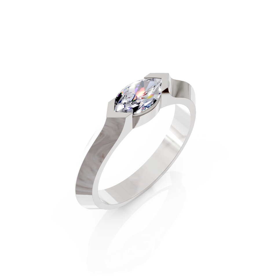 marquise bezel set ring