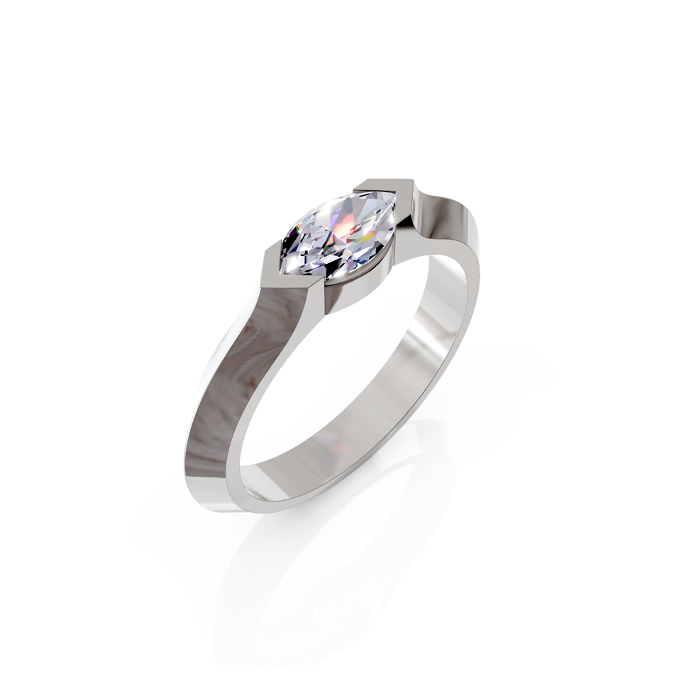 marquise bezel set ring