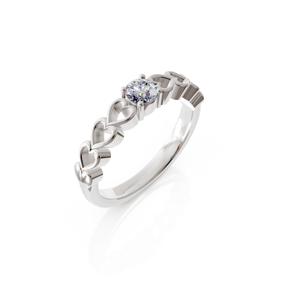 heart-motif engagement ring