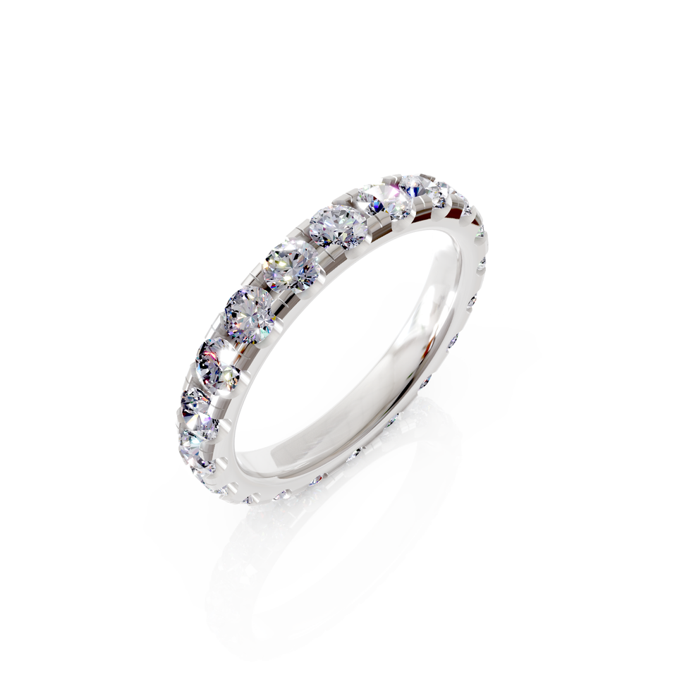 shared prong eternity ring