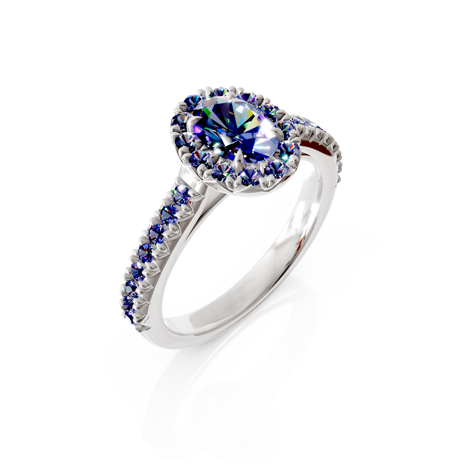 oval halo engagement ring