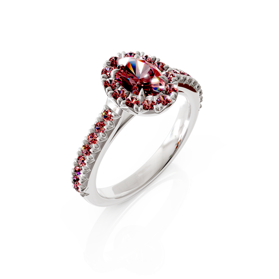 oval halo engagement ring