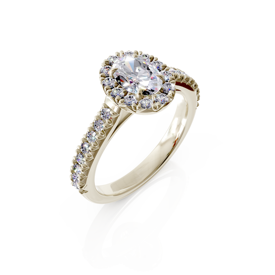 oval halo engagement ring