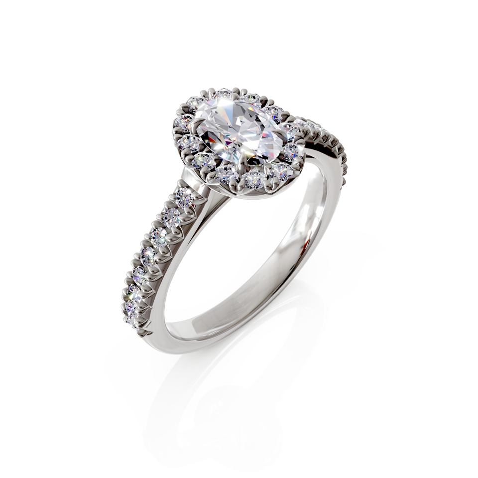 oval halo engagement ring