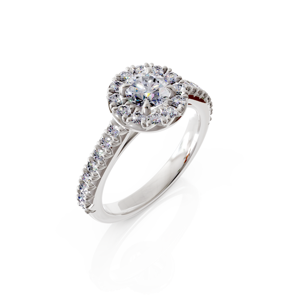 halo pavé engagement ring