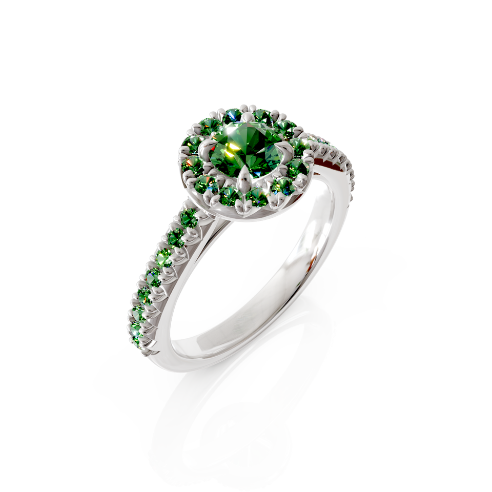 halo pavé engagement ring