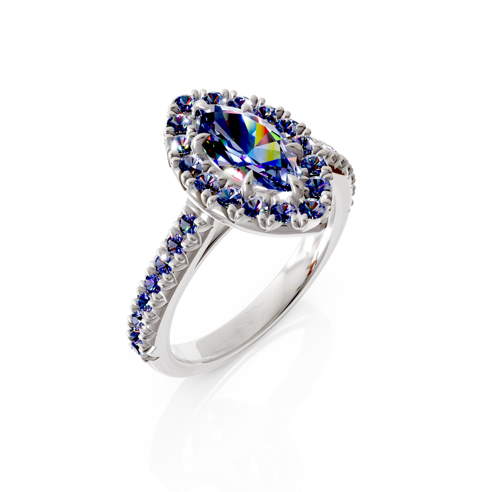 marquise cut bridal ring