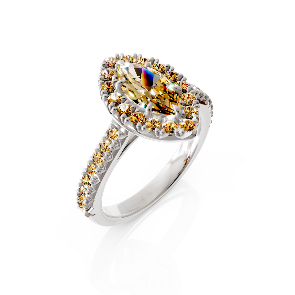 marquise cut bridal ring