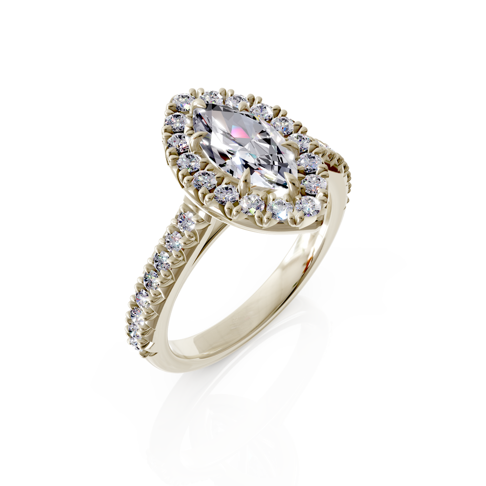 marquise cut bridal ring