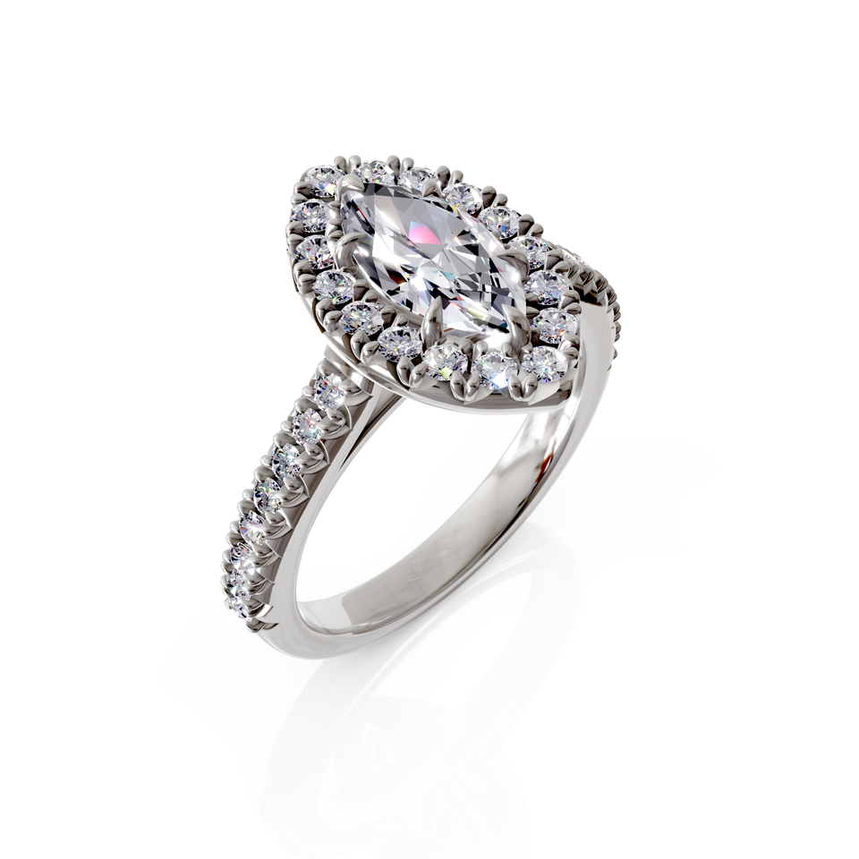 marquise cut bridal ring