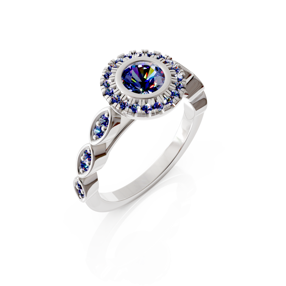 milgrain halo ring