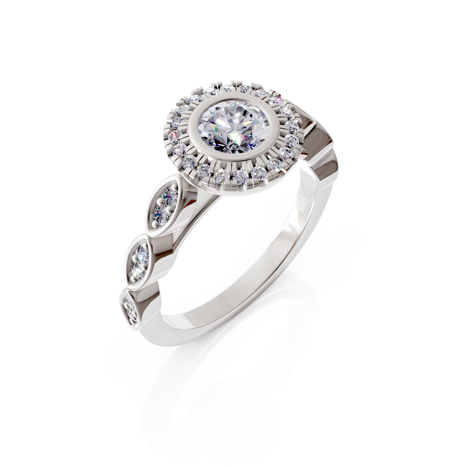 milgrain halo ring