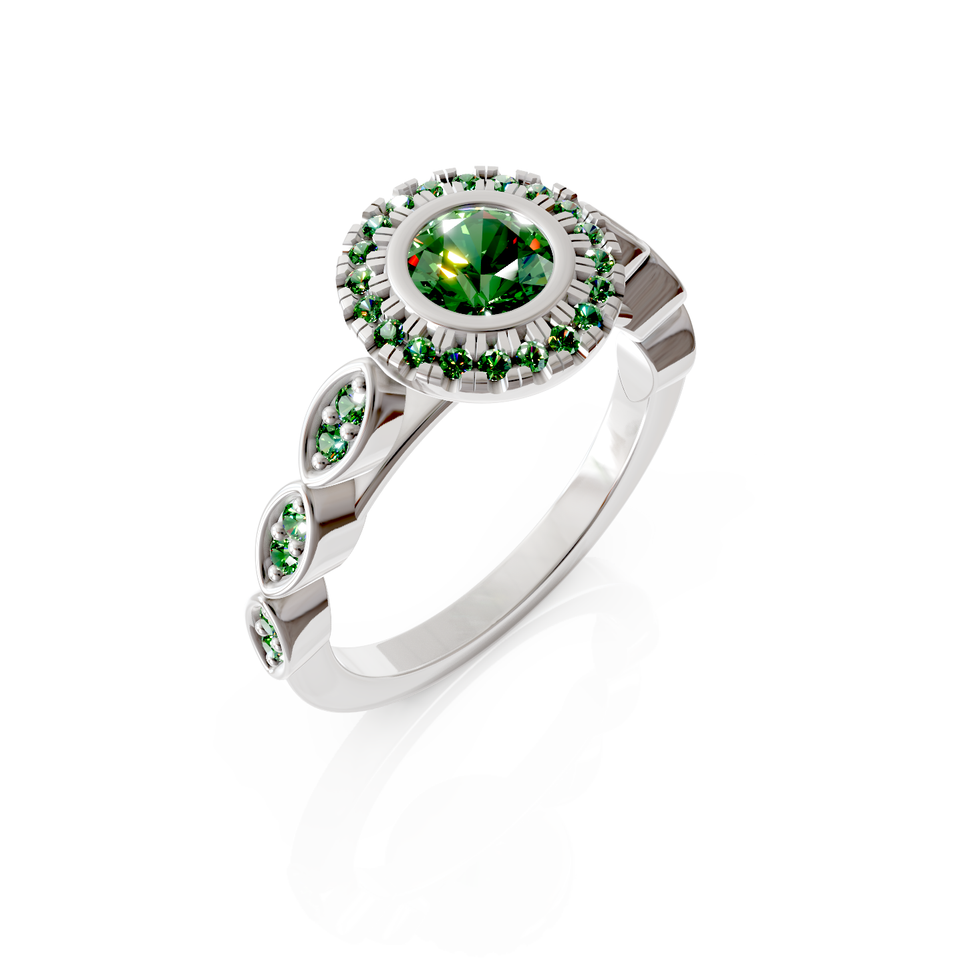 milgrain halo ring