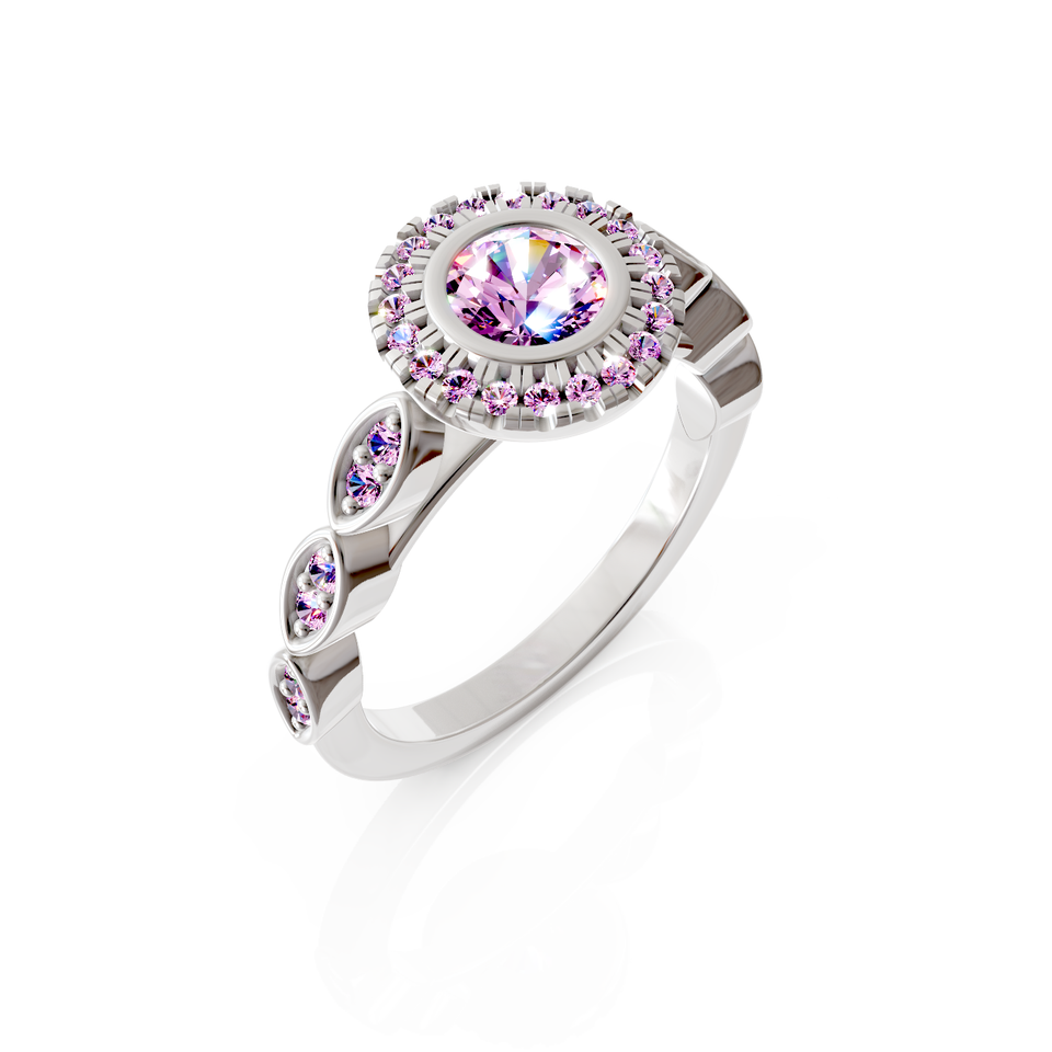 milgrain halo ring