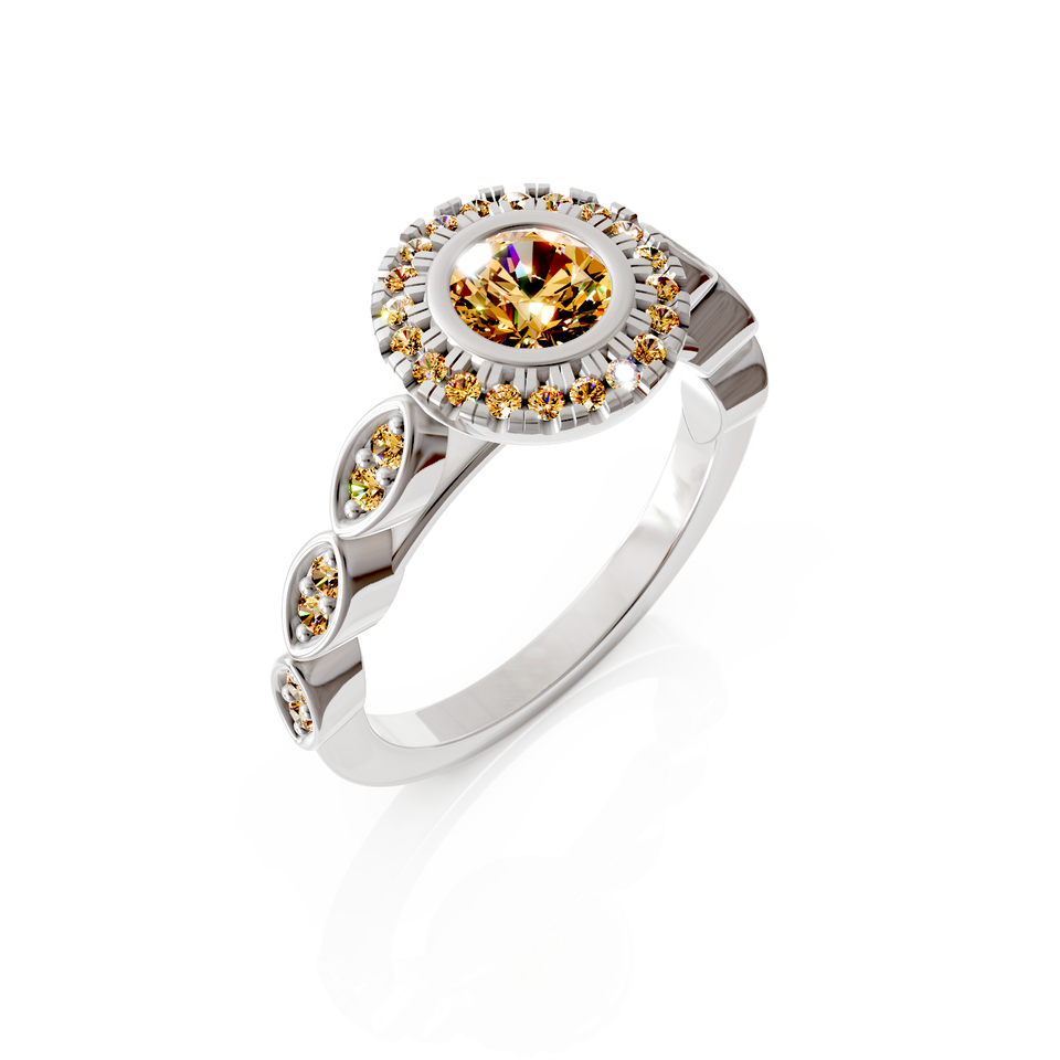 milgrain halo ring