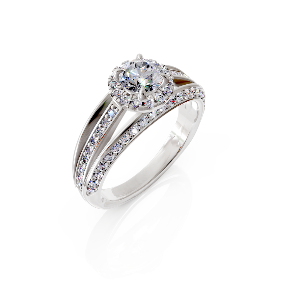 triple pave halo ring
