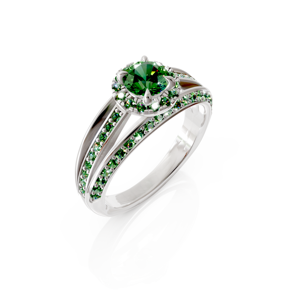 triple pave halo ring