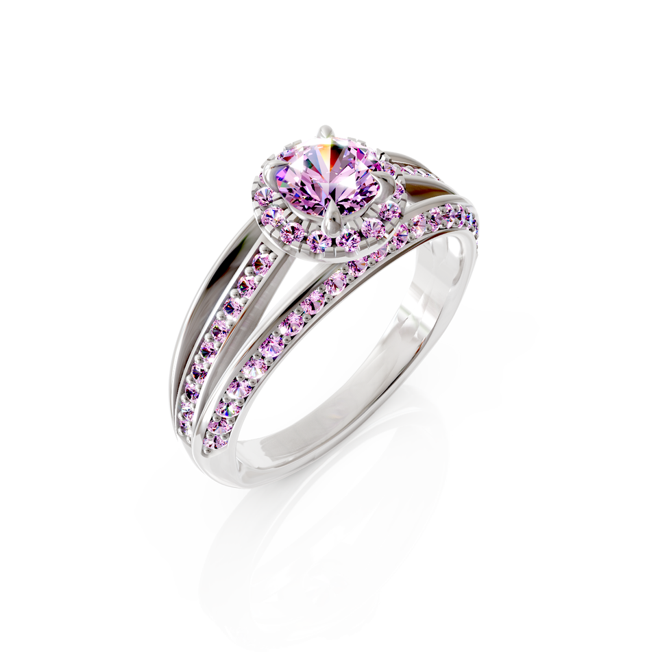 triple pave halo ring