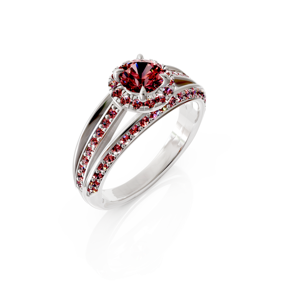 triple pave halo ring