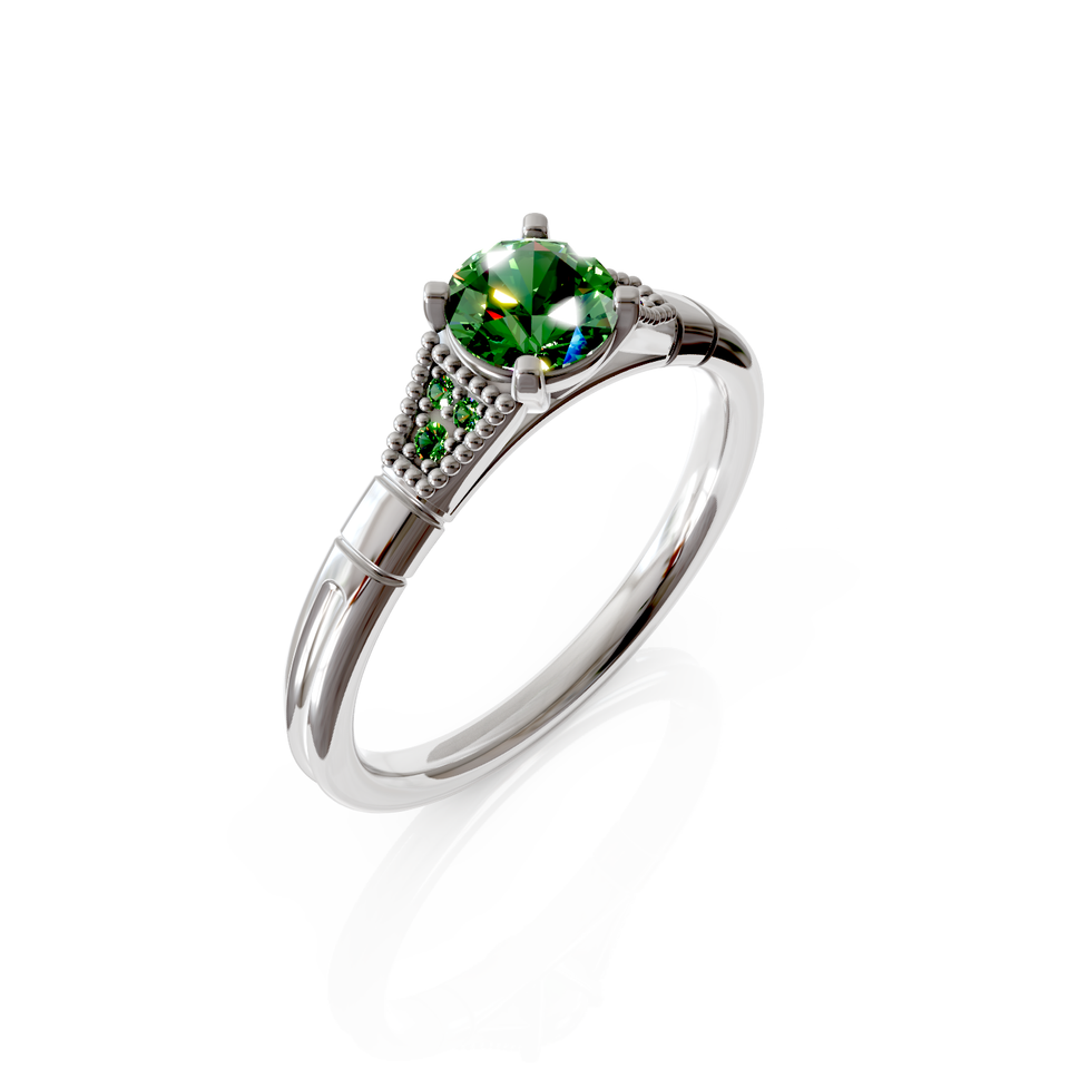 accented engagement ring