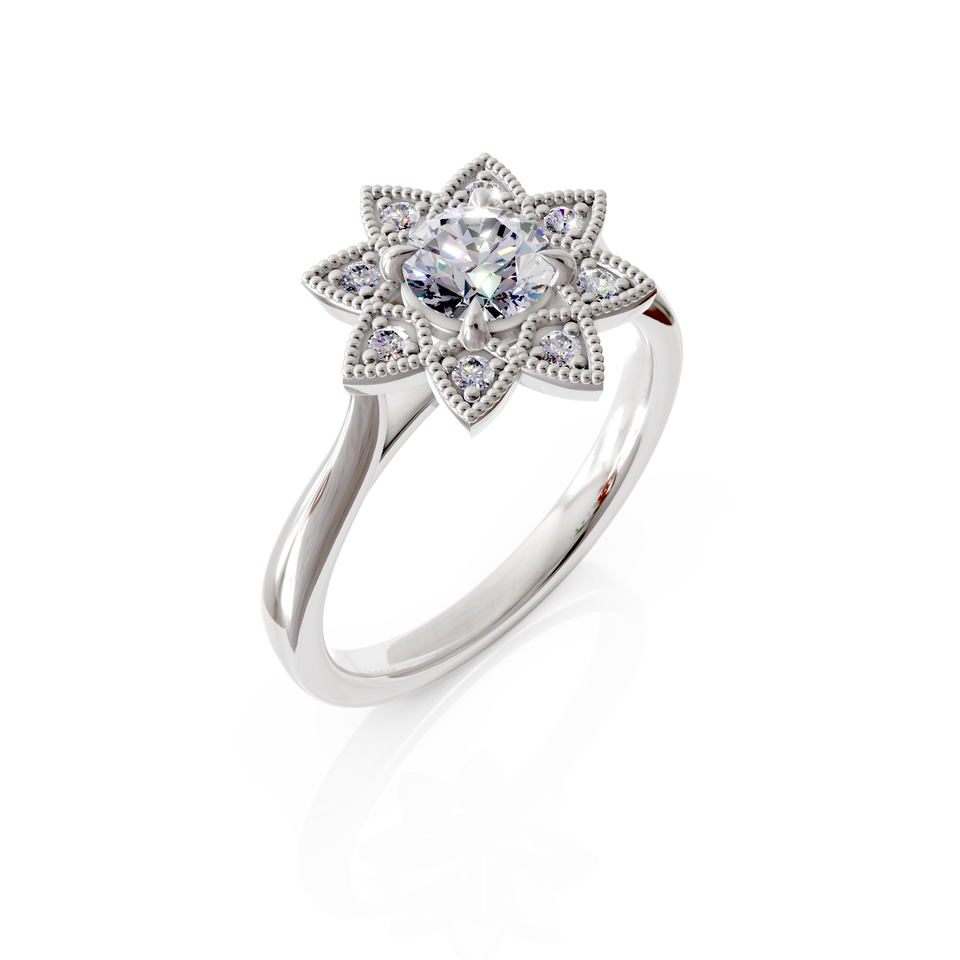 lotus bloom engagement ring