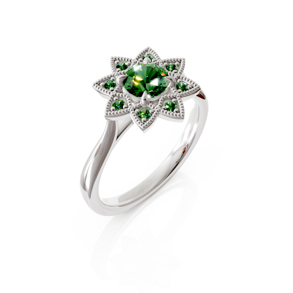 lotus bloom engagement ring