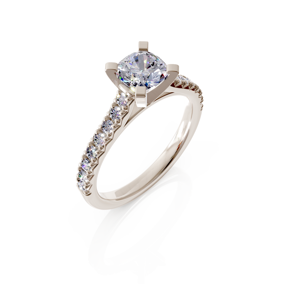 solitaire pavé engagement ring