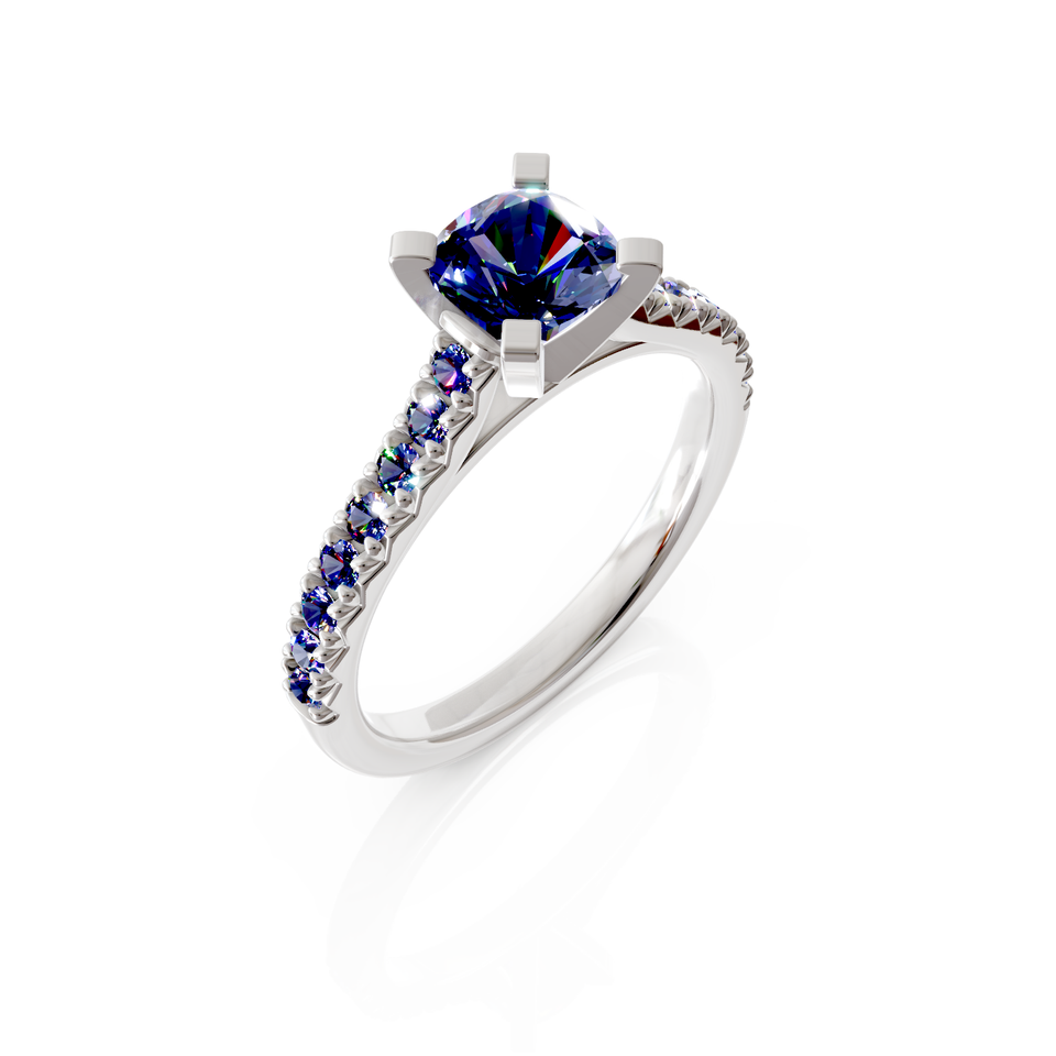 solitaire pavé engagement ring