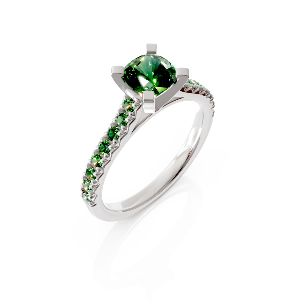 solitaire pavé engagement ring