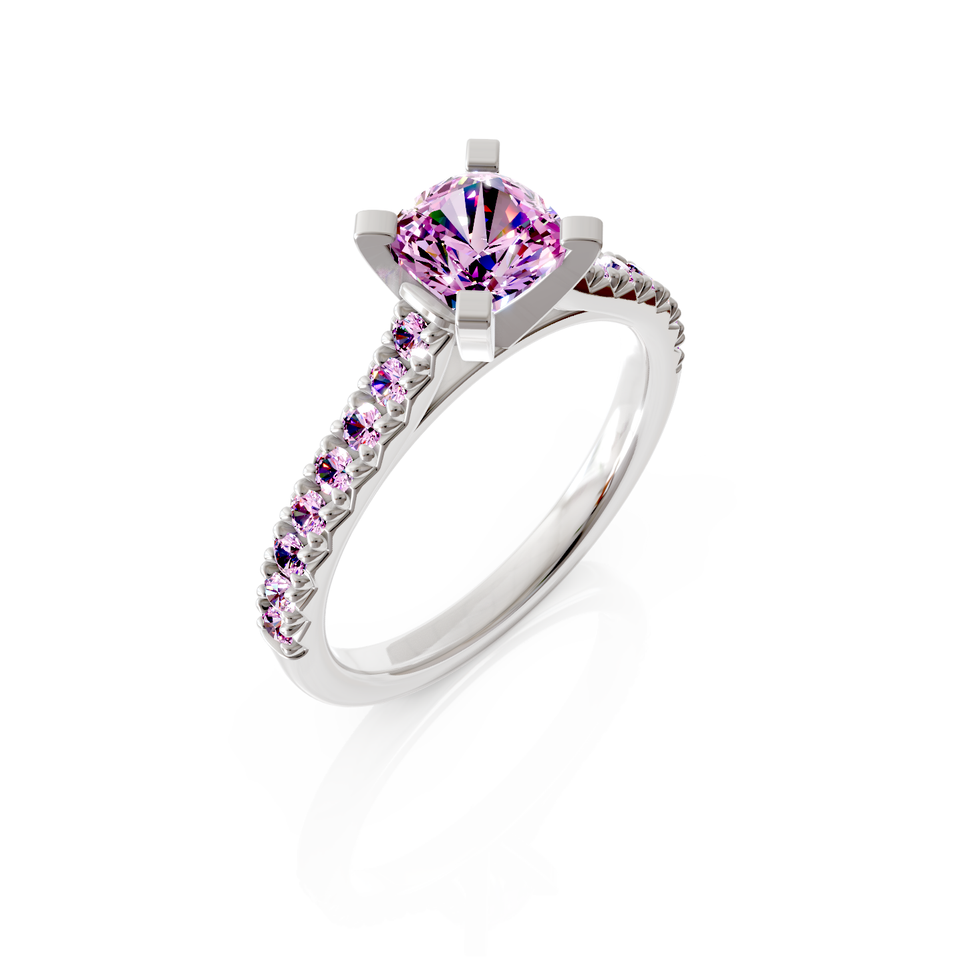 solitaire pavé engagement ring