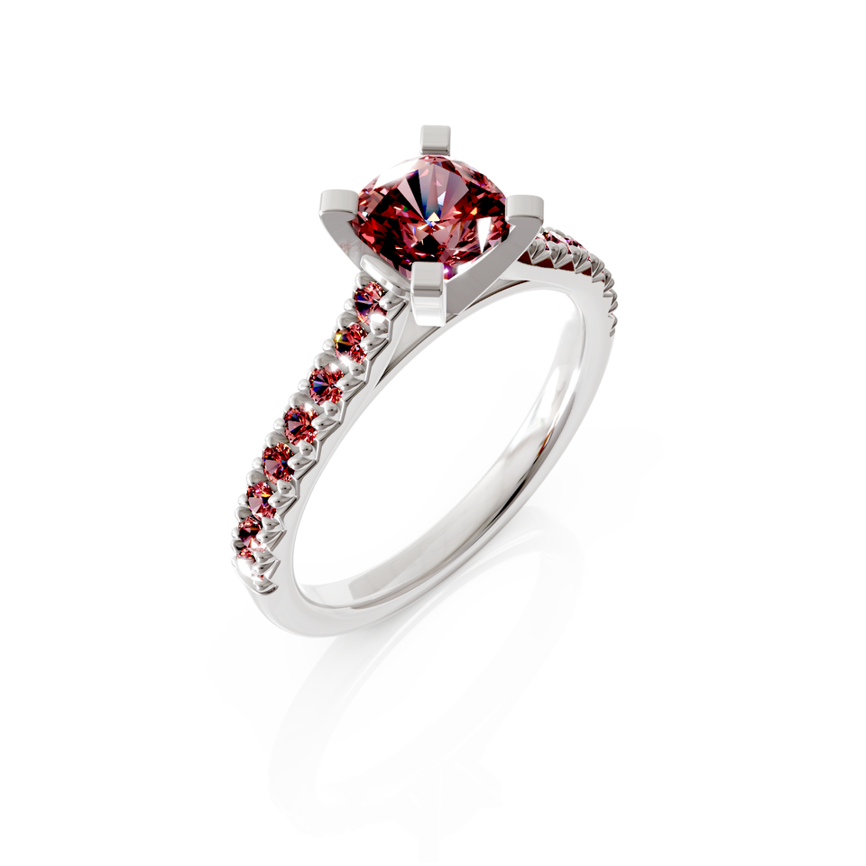 solitaire pavé engagement ring