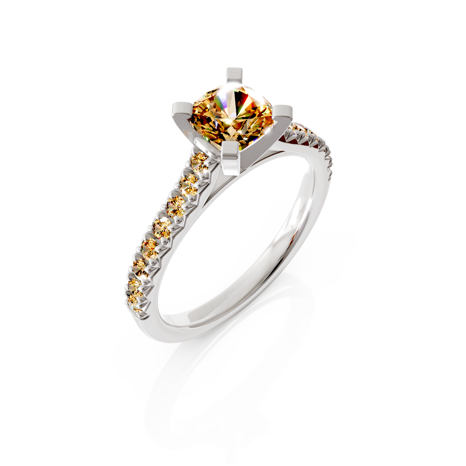 solitaire pavé engagement ring