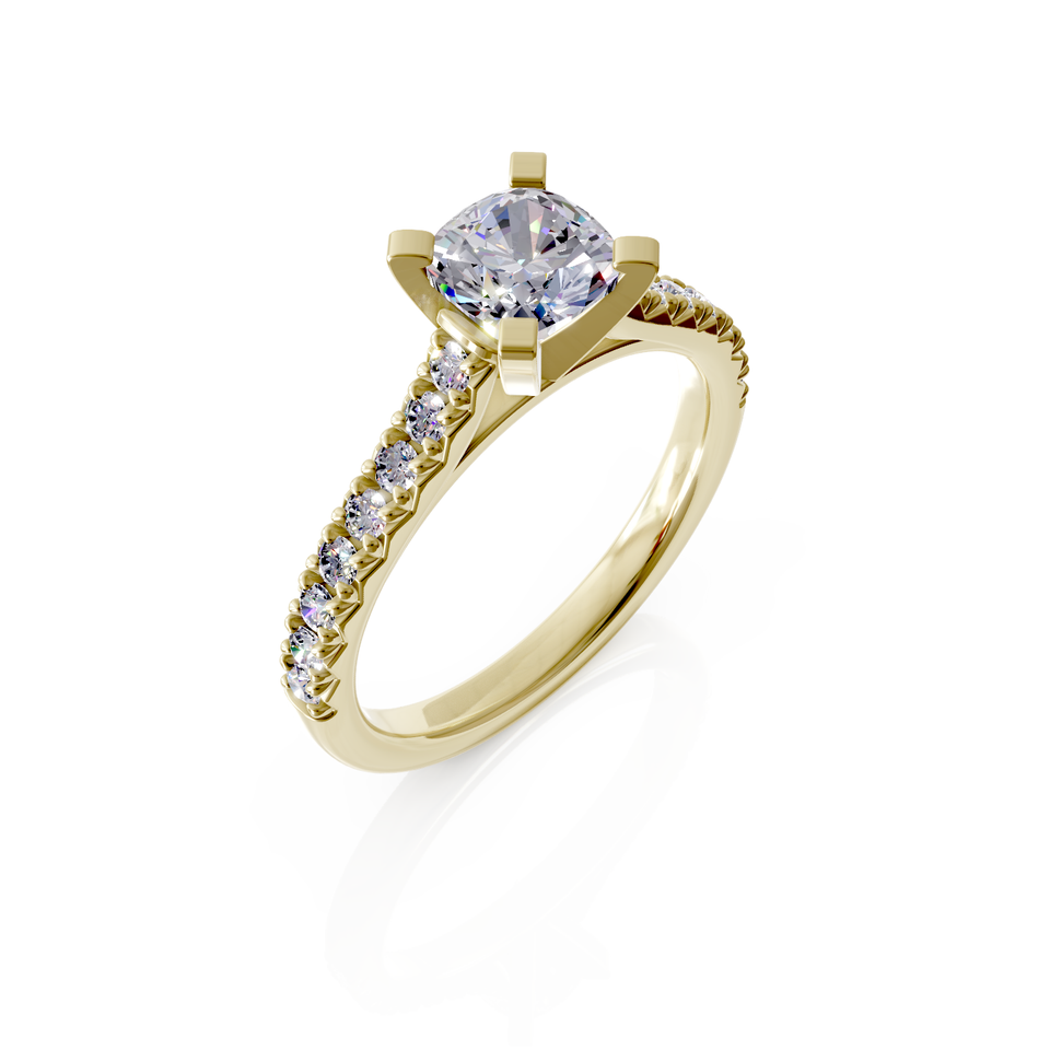 solitaire pavé engagement ring