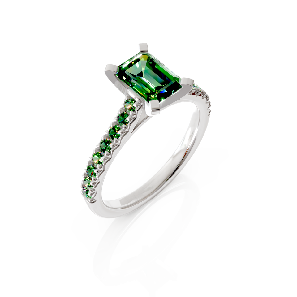 solitaire pavé engagement ring