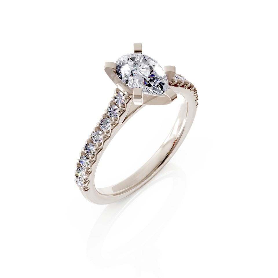 solitaire pavé engagement ring