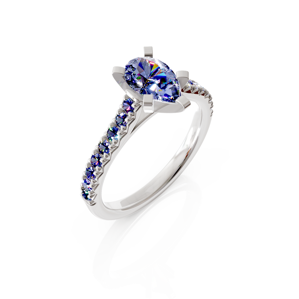solitaire pavé engagement ring