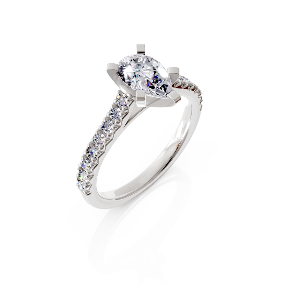 solitaire pavé engagement ring