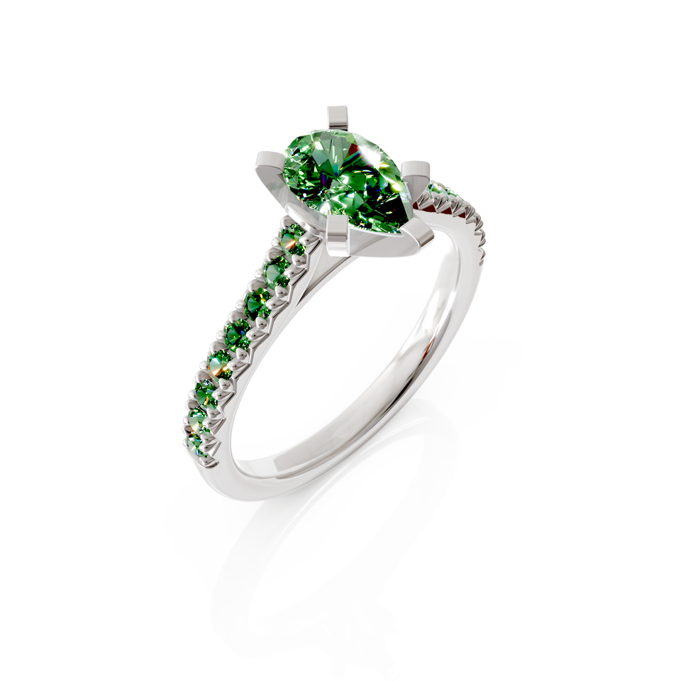 solitaire pavé engagement ring