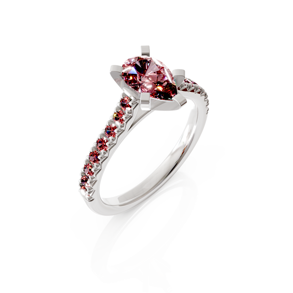 solitaire pavé engagement ring