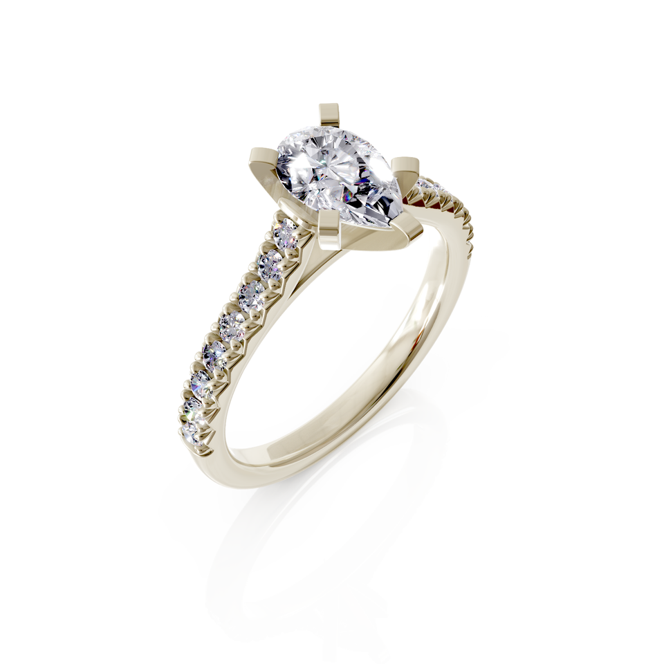 solitaire pavé engagement ring