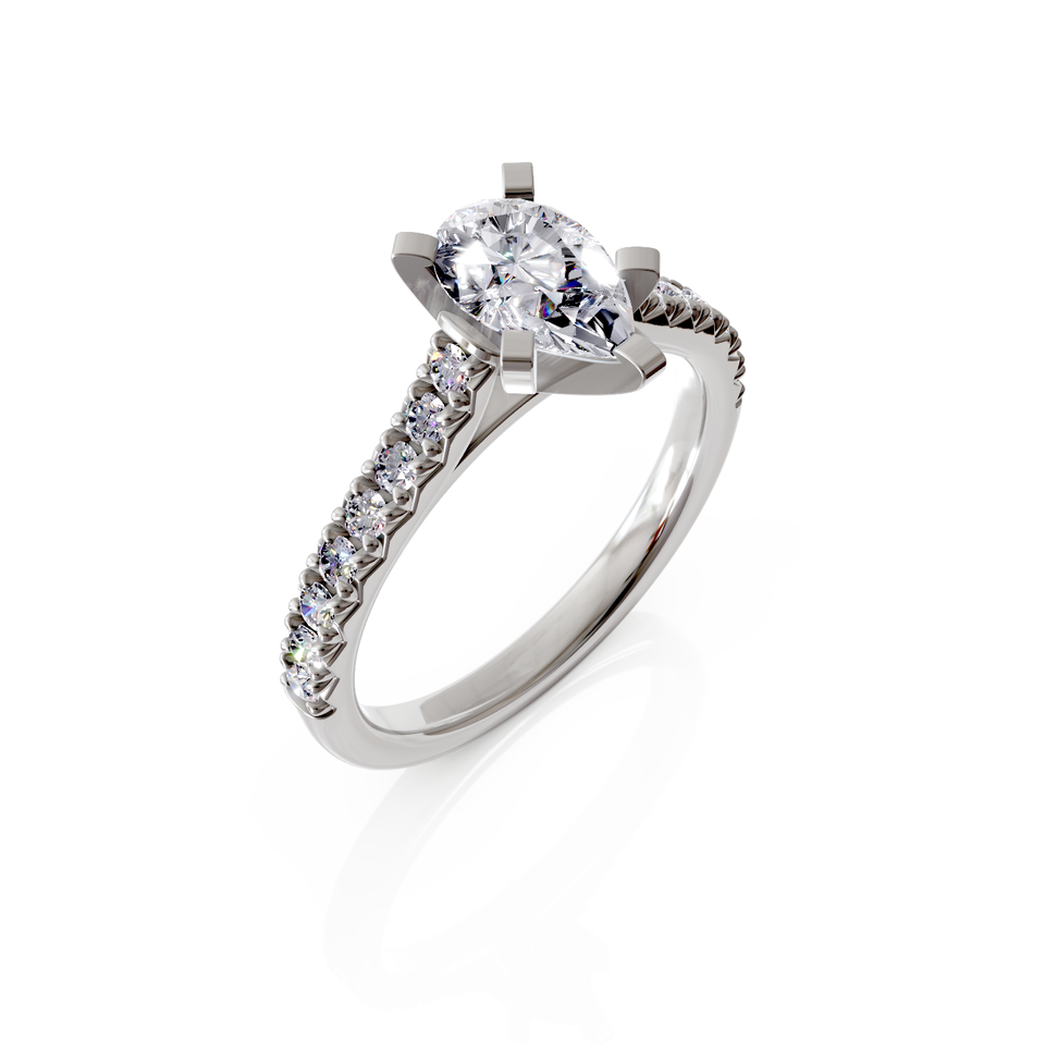 solitaire pavé engagement ring