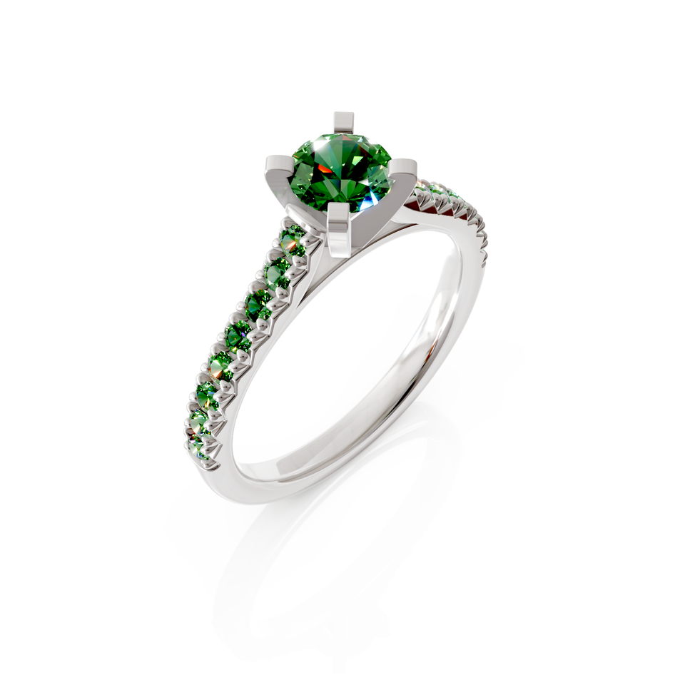 solitaire pavé engagement ring