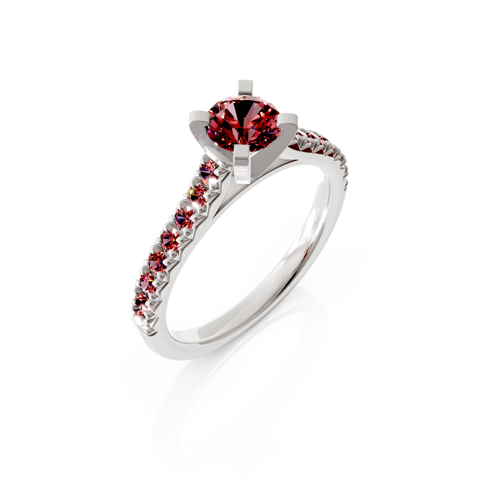 solitaire pavé engagement ring