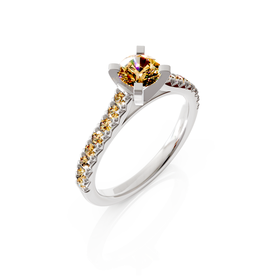 solitaire pavé engagement ring